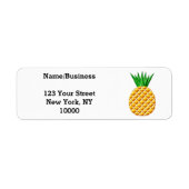 Ananas tekening in geel en groen etiket (Voorkant)