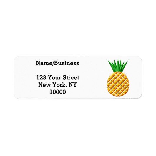 Ananas tekening in geel en groen etiket (Voorkant)