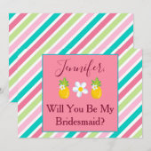 ananas thema bruidsmeisje voorstel kaart (Voorkant / Achterkant)