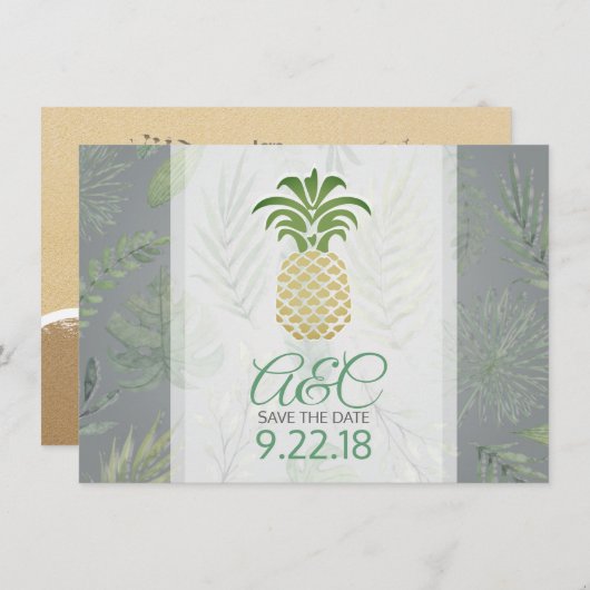 Ananas thema 'Save the Date' Save The Date (Voorkant / Achterkant)