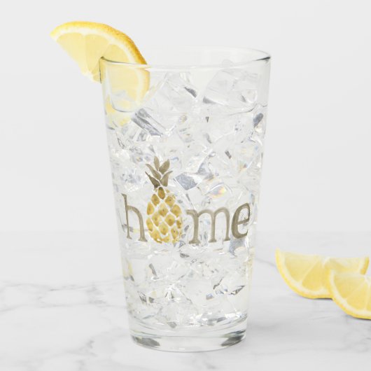 Ananas Thuis Waterverf Glas (Voorkant ijs)