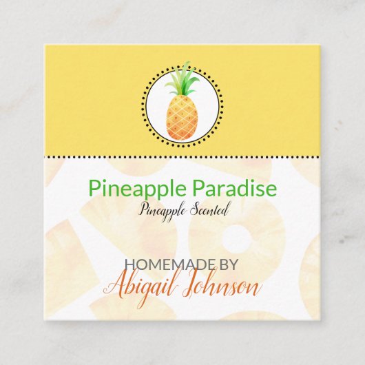 Ananas Thuisgemaakte Bad & Lichaam Label | Etiket (Voorkant)