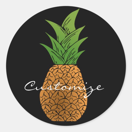 Ananas Thunder_Cove Ronde Sticker (Voorkant)