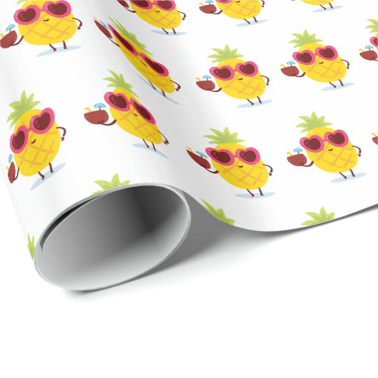 Ananas Tiki Luau Cadeaupapier Tropisch (Rol Hoek)