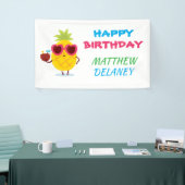 Ananas Tiki Party Gepersonaliseerde Luau Banner (Beurs)