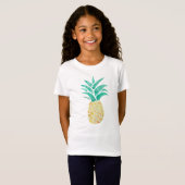 Ananas Tropical Aloha Girls Fijne Jersey T-shirt (Voorkant volledig)
