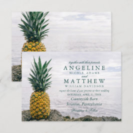 Ananas Tropical Beach Bestemming Bruiloft Kaart