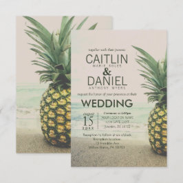 Ananas Tropical Beach Bestemming Bruiloft Kaart