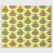 Ananas Tropical Christmas Gift Wrapping Paper Cadeaupapier (Vlak)