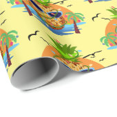 Ananas Tropical Christmas Gift Wrapping Paper Cadeaupapier (Rol Hoek)