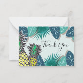 Ananas Tropical Leaf Dank u kaart Notitiekaartje (Voorkant)