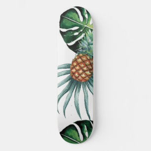 Ananas Tropisch Aquarel Jungle Palm Patroon Persoonlijk Skateboard