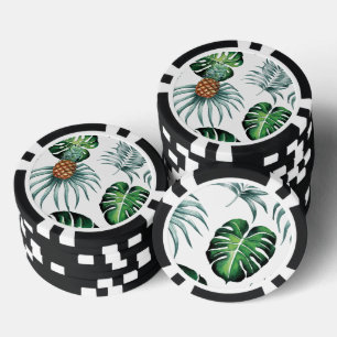 Ananas Tropisch Aquarel Jungle Palm Patroon Poker Chips