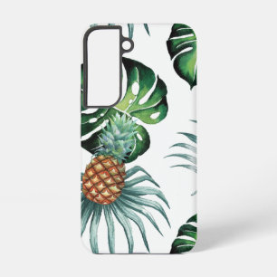 Ananas Tropisch Aquarel Jungle Palm Patroon Samsung Galaxy Hoesje