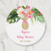 Ananas Tropisch Baby shower Bedankjes Labels (Voorkant)