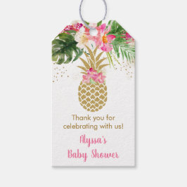 Ananas Tropisch Baby shower Cadeaulabel