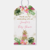 Ananas Tropisch Baby shower Cadeaulabel (Voorkant)