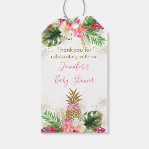 Ananas Tropisch Baby shower Cadeaulabel