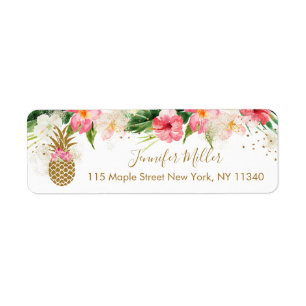 Ananas Tropisch Baby shower Etiket