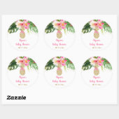 Ananas Tropisch Baby shower Ronde Sticker (Vel)