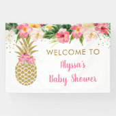 Ananas Tropisch Baby shower Spandoek (Horizontaal)