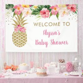 Ananas Tropisch Baby shower Spandoek