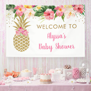 Ananas Tropisch Baby shower Spandoek