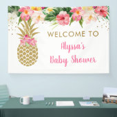 Ananas Tropisch Baby shower Spandoek (Beurs)