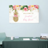 Ananas Tropisch Baby shower Spandoek (Beurs)