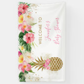 Ananas Tropisch Baby shower Spandoek (Verticaal)
