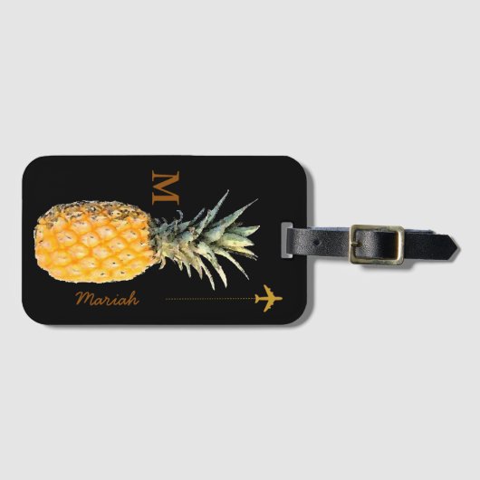 ananas tropisch bagagelabel (Voorkant (horizontaal))