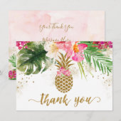 Ananas Tropisch Bloemig Bruiloftsontbijt Dank Je Bedankkaart (Voorkant / Achterkant)