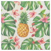 Ananas Tropisch Bloemmotief Stof (Close Up)