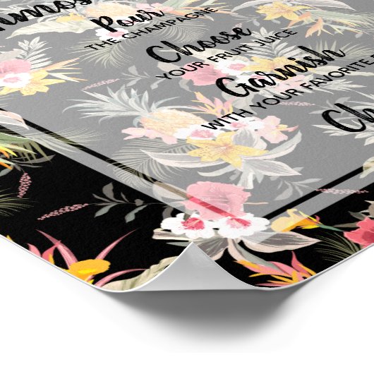 Ananas Tropisch Bloemstuk Bruiloft Mimosa Bar Poster (Hoek)