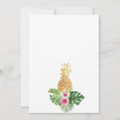 Ananas Tropisch Floral Aloha Baby shower Kaart (Achterkant)