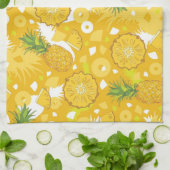 Ananas - Tropisch geel keukenhanddoek (Gevouwen)