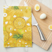 Ananas - Tropisch geel keukenhanddoek (Quarter Fold)