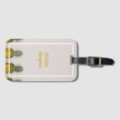 Ananas Tropisch met naam Bagagelabel (Voorkant (horizontaal))