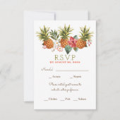 Ananas tropisch strand bruiloft RSVP (Voorkant)