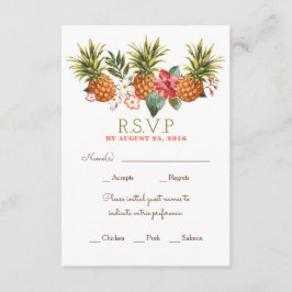 Ananas tropisch strand bruiloft RSVP Kaartje