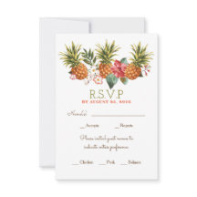 Ananas tropisch strand bruiloft RSVP