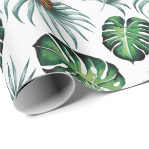 Ananas Tropisch Waterverf Jungle Palm Patroon Cadeaupapier