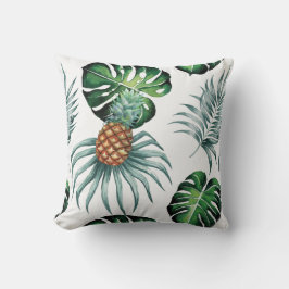 Ananas Tropisch Waterverf Jungle Palm Patroon Kussen