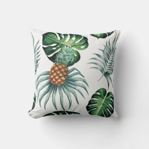 Ananas Tropisch Waterverf Jungle Palm Patroon Kussen