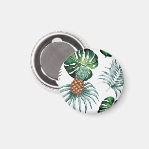 Ananas Tropisch Waterverf Jungle Palm Patroon Magneet