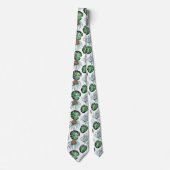 Ananas Tropisch Waterverf Jungle Palm Patroon Stropdas (Voorkant)