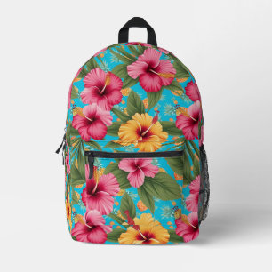 Ananas tropische bloemen bedrukte rugzak
