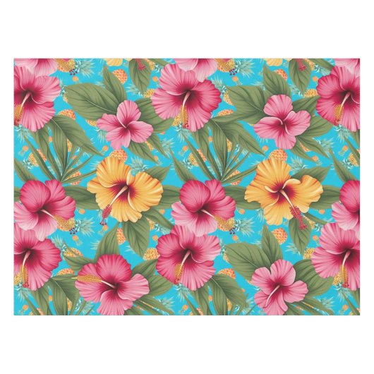 Ananas tropische bloemen tafelkleed (Voorkant (Horizontaal))