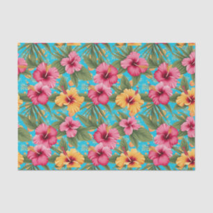 Ananas tropische bloemen tissuepapier