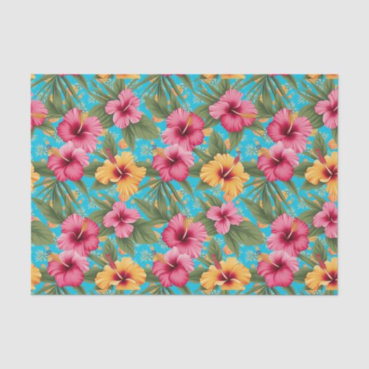 Ananas tropische bloemen tissuepapier (Voorkant)